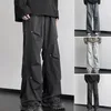 Męskie spodnie Wodoodporne spodnie Stylowy ładunek unisex z dekoracją nitu szeroką luźną konstrukcję do streetarii lub na zewnątrz