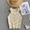 Tanks pour femmes Camisole French Style Small Fragrant Nailled Halterneck Design Summer Niche and Short-Shirt Treater Top