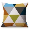 Oreiller nordique abstrait géométrie Stripe Design Home Decoration Sofa Case Memphis Geometric Style Cotton Linen Cover