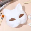 Masker 10st Halloween Party Masks White Masks Pappersmasker Blank Cat Mask för DIY Dekorera tomma målningsmaskerad Cosplay Party