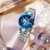 Zegarek dla kobiet Ocean Heart Light Luksusowy kwarcowy zegarek Diamentowy twarz jasna wieloaspektowa szklana wodoodporność