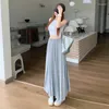 Юбки Стильная французская серая длинная юбка с модальным ощущением и тонкой текстурой для женщин