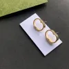 Classic Designer Copper Stud Earrings High-end Brand Letter Ear Loop 18K Gold Plated Earring Fashion Women Christmas Birthday Party Jewelry