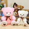 35 cm schattige siter zijden lint teddybeer pluche pop grote kawaii knuffel pluche speelgoed puppet valentijnsdag cadeaus voor meisjes verjaardagscadeaus