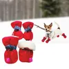 Dog Abbigliamento 2x 4pcs Stivali Coperchio di scarpe per animali domestici per correre pavimenti in legno esterno 7 rosso