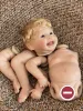 Poppen knuffel Harper herboren babymeisje met geworteld goud haar vol lichaam zachte touch siliconen vinyl met zichtbare aderen huid levensechte pop