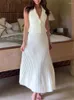 Abiti da lavoro Tossy White Knit 2 Gonna lunghi da set per donne Vestitidos Top e Maxi set di maxi ad alta vita Scili abiti da donna eleganti 2024