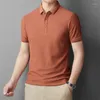 Polos para hombres Top de calidad clásica ropa de color liso verano 2024 camisas de negocios sólidos casuales con manga corta polo de algodón macho