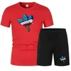 T-shirts 2024 New Summer Fashion Printed Mens Shorts Set Quick Drying Breathable Sports Set Short Sleeve T-shirt Set Mens Jogging SetL2405