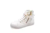 Повседневная обувь Canvas 2024 Женская мода на молния на молнии с твердым цветом сплошной кроссовки White Woman tenis faminino