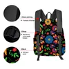 Mochila Mochila Méxica Folha de Flores Feminina Mochilas Adolescentes Bolsas de Estudantes Laptop Custom para homens Mulheres viagens femininas mochila