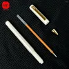Gul bläck Neutral penna Vacker vit kroppsmetallhållare 0,7 mm Tip Daglig skrivning Använd snabb torkning och slät 3/6st