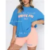 White Foxx Set Women Passar Womens Short White Foxx Hoodie Sleeve Designer T-shirt Summer Women Fashion Casual Print Loose Sweatshirt Top Woman Tracksuit Shorts 872