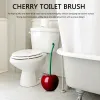Set Creative Cherry Shaped Toilet Brush Set Long Handle for Bathroom Corner Cleaning Replaceable Nylon Soft Bristle Accessories