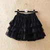 Skirts 2024 Summer Sexy Women High Waist Skirt Dancing Big Swing Tutu Multi-Layer Lace Mesh Cake Short Ladies L482