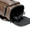 Рюкзак мода водонепроницаемые рюкзаки мужчины кожаные книжные мешки Мужские школьные сумки для мужчин функциональные сумки с большими возможностями