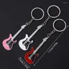 Keychains gitaarsleutel Ring Musical Instrument hanger 1 stuk creatief geschenk mode hangend drop keychain metal paar