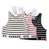 Striped Vest Women Knits Tank Top Designer Embroidery T Shirts Sleeveless Breathable Knitted Pullover Womens Sport Tops