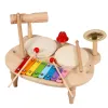 Blokkeert houten baby muziekinstrument speelgoed kinderen drum kit set montessori sensory speelgoed assemblage percussie speelgoed jongens meisjes 3 jaar later