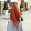 Long khimar 3 couches mousseline eid ramadan overhead hijab musulman modeste prière fitchardscarf islamic vêtements femmes burqa nikab foulard 240430
