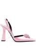 Сандалии сандалии заостренные пятки на ноги сексуальны с торговым знаком розового атласного размера 36 рост 80 -мм фиолетовой подлинной патентной кожи 230714