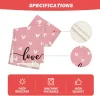 Pads День святого Валентина Pink Love Heart Linen Runners Runners Destive Party Decor Decary Столовые столы бегуны свадебные украшения