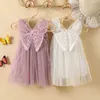 Robes de fille robes d'été pour bébés filles fête d'anniversaire robe princesse avec papillon ailes sling plage de bébé vêtements de vacances