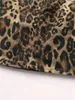 Jupes Leopard Print denim pour femmes American Retro Y2K Fashion Streetwear High Waited Mini Jeans Hip Hop Vintage