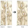 Autocollants style européen 3d fleurs stéréo calla perle porte autocollant salon chambre luxe décor intérieur mural autocollants pvc papier peint 3 d