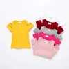 T-shirts 0-4y Toddler Vêtements pour nourrissons nouveau-nés Baby Girls T-shirt Tricot Hollow Out Couper Gops Cotton Fashion Summer Children Clothingl2405