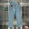 Mannen Dames Designer Pant Paris Raggy kleurrijke letter borduurwerk Jacquard stof denim lente casual broek zwart blauwe broek s-xl