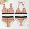 Sexy Bras Thongs Femme Khaki Swimwear Summer Stripe Designer Swimsuits Fashion Todé de deux pièces Bathing Costume5328655