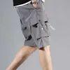 Men's Shorts Mens cargo shorts solid color multi-color pocket shorts summer elastic waistband drawstring cargo shorts casual mens shortsL2405