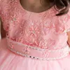 Mädchenkleider atemberaubende Baby kleine Mädchen bestickte Spitze Hochzeit Blume Mädchen Geburtstagsfeier Festzug formelles Kleid