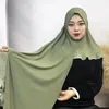 Ethnic Clothing Fashion Women Ruffled Hijab Muslim Amira Cap Malaysia Long Scarf Arab Shawls Turbante Stoles Headwrap Islamic Headscarf
