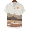 Chemises décontractées pour hommes HARAJUKU PAYS NATURELLE 3D Shirts imprimés pour hommes vêtements Sunset Hills Blans graphiques Desert River Y2K Short Slve Beach Shirts Y240506