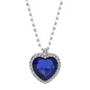 CHEINS CUORE TITANIC DELL'OCEAN BLU BLU CRISTALLA CRIDA PENDANT PENDANT PER DONNE FULLA CATERA RINESTONE COLLARE ALLE GIETRI