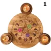 Держатели деревянные свечи держателя Pentagram Ритуальное воссовое столик