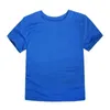 T-Shirts Unisex Boy Sarı Tshirt Pamuk Kısa Kollu Kız Giysileri Solid T Shirt Mavi Toptan Yaz Koreli Çocuk Giyim Outfitl2405