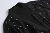 Etniska kläder Enkel pärlor Öppna Abaya för kvinnor snörning muslimsk klänning v-ringning kaftan islam cardigan dubai arab vestido longo feminino