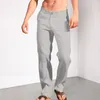 Pantaloni da uomo uomini pantaloni eleganti gamba larga in forma sciolta per indossare quotidianamente la chiusura della cerniera a vita medio