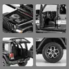 Modelo Diecast Cars 1/22 Jeep Wrangler Off SUV Ligo do SUV Modelo Carro Dado Proporcional Metal Model Model Toy Simulation Som e Light Childrens Toy Giftsl2405