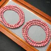 Link Bracelets 4.5MM Natural Rhodonite Triple Circle Bracelet Crystal Reiki Healing Stone Fashion Jewelry Gifting Gift For Women 1pcs