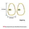 Stud -oorbellen kinitiaal grote cirkel oogblauw zirkon voor vrouwen elegantie geluk Turks kwaadaardig geometrisch