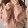 Tricots des femmes Solid Cropped Cardigans Femmes All-Match Autumn Fashion Simple Sweet Vintage Young Girls Tempérament Loose