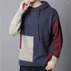 Men's Sweaters M-5xl Mens Winter Male Pullovers Clothing Hooded Long Sleeve Patchwork Thicken Warm Comfortable Man Top Clothes H50