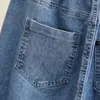 Frauen Jeans L-6xl große Frau hohe Taille Baggy für Frauen Mutter Denim Harem Hosen Knöchellänge Blau