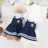 Hondenkleding huisdier herfst winter ins school uniform rok schattige geplooide shirt kleding kat en teddy h240506