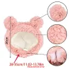 Houses Funny Cat Cap Bear Plush Head Cover Cute Cat Dog Woven Warm Headdress Pet Hat Kitten Puppy Cosplay Costume Accessories