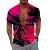 Ten de la mode masculine pour hommes Polos Hawaiian Chemise à manches courtes Hawaiian Shirts décontractés à manches courtes 3D